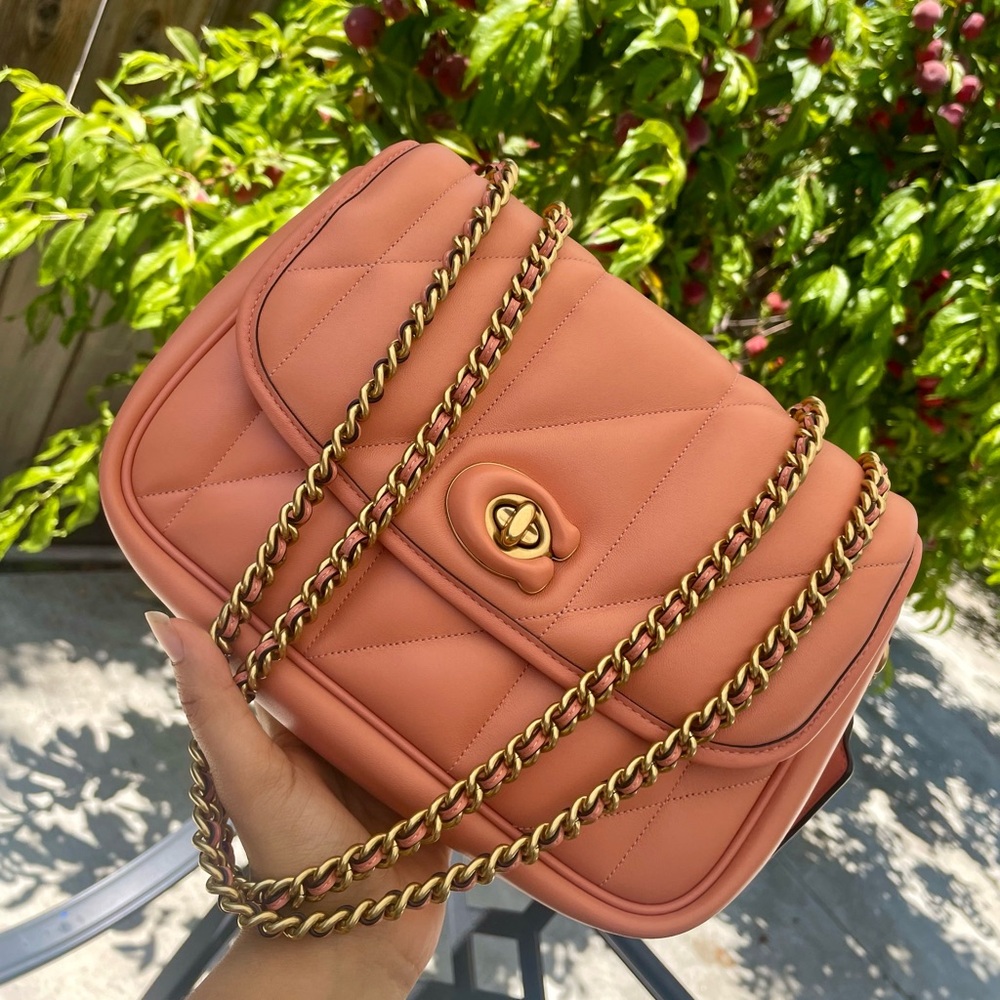 Coach Quilted Madison Shoulder Bag - Coral (SOLD)